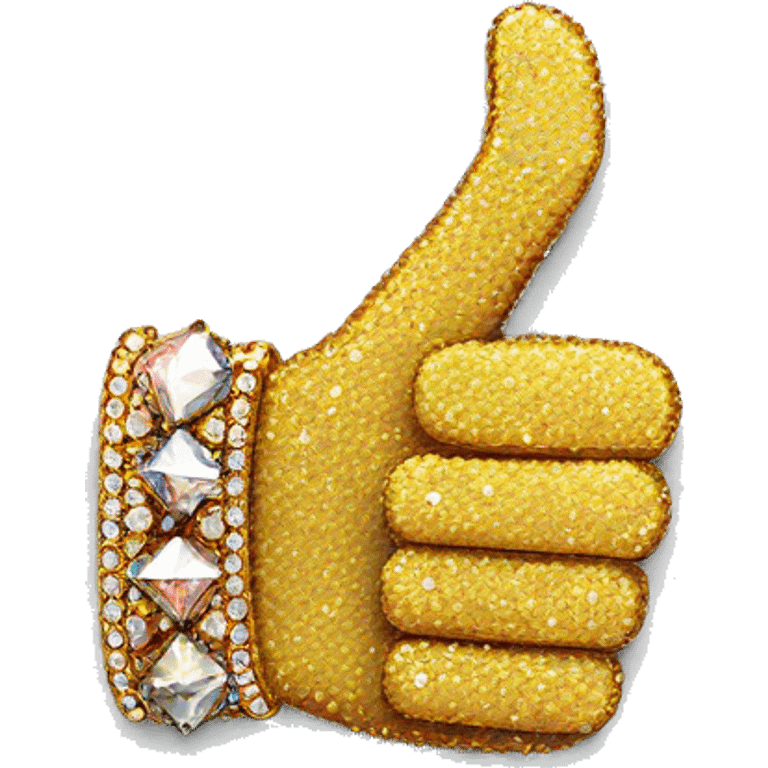 thumbs up emoji with a hand made only from jewels emoji