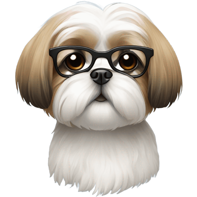 Shih tzu wearing glasses emoji