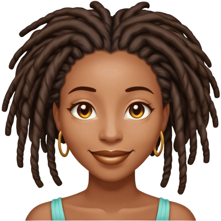 Black Woman with locs in love emoji