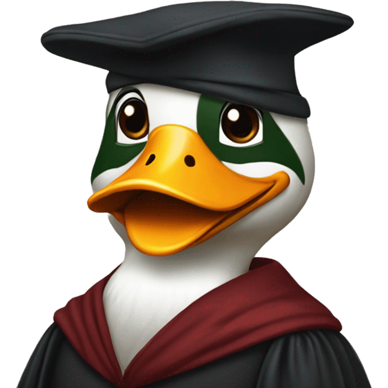 A mallard duck dressed as Martin Luther the reformer  emoji