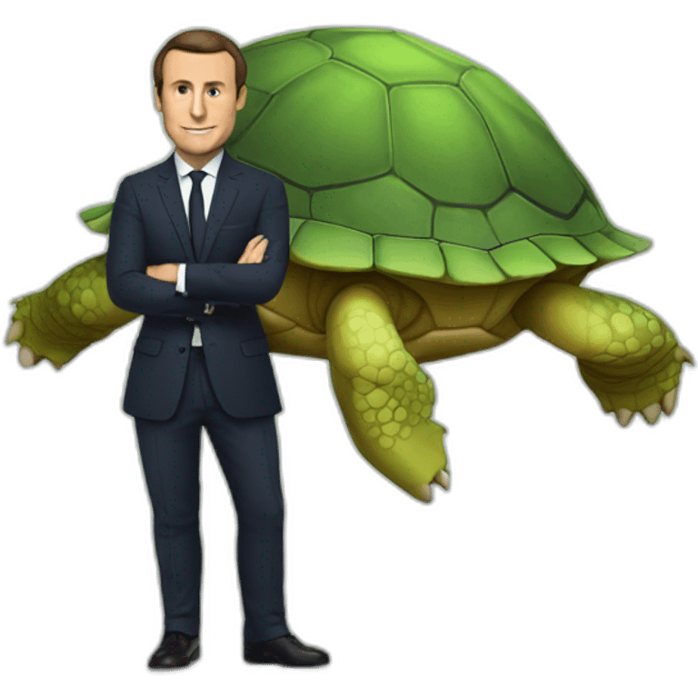 Macron sur tortue emoji