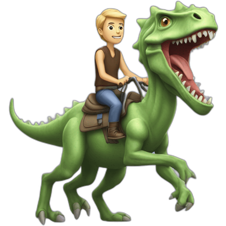 an alien riding a kentrosaurus emoji