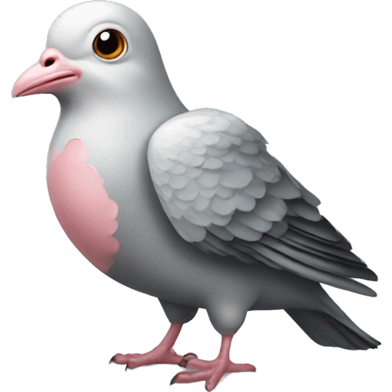 pigeon holding a pig-fish emoji