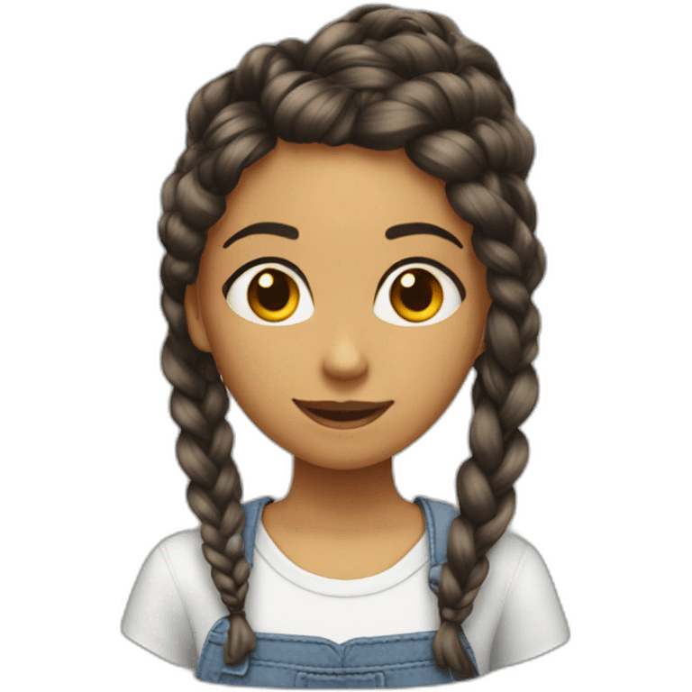 Filles chatin avec tresse collé emoji