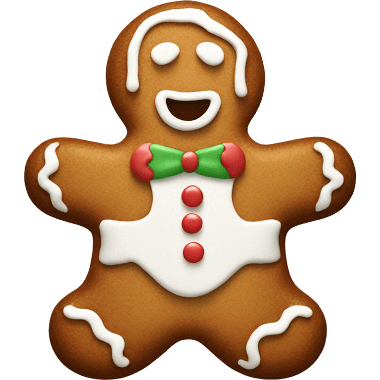 Gingerbread man with white icing  emoji