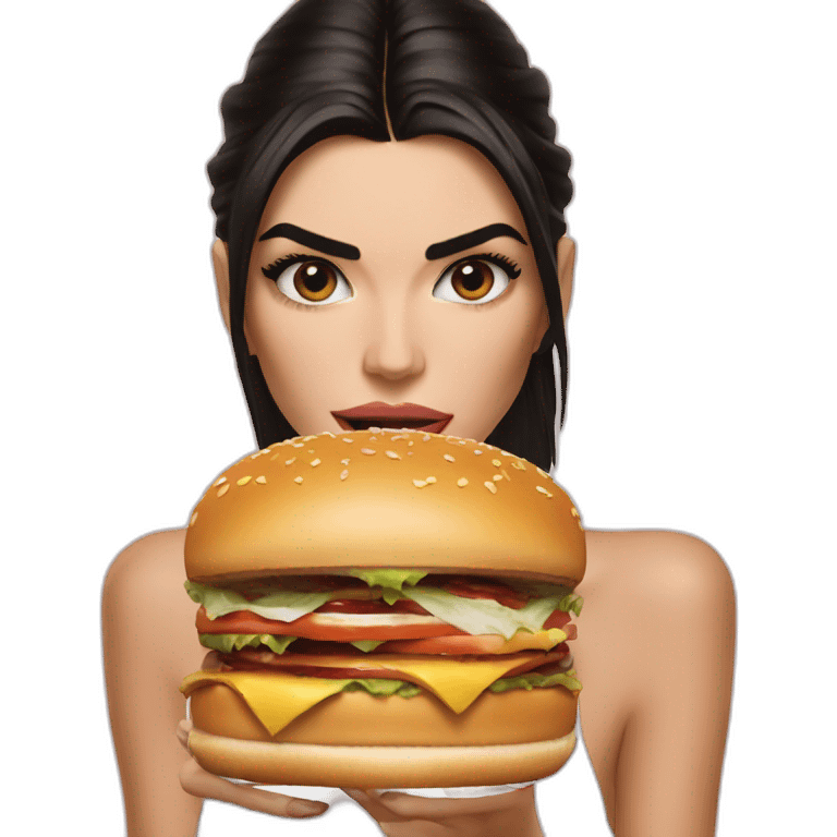 Kendall jenner eating burger emoji