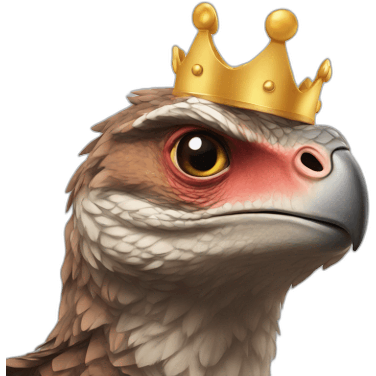 raptor with a crown emoji