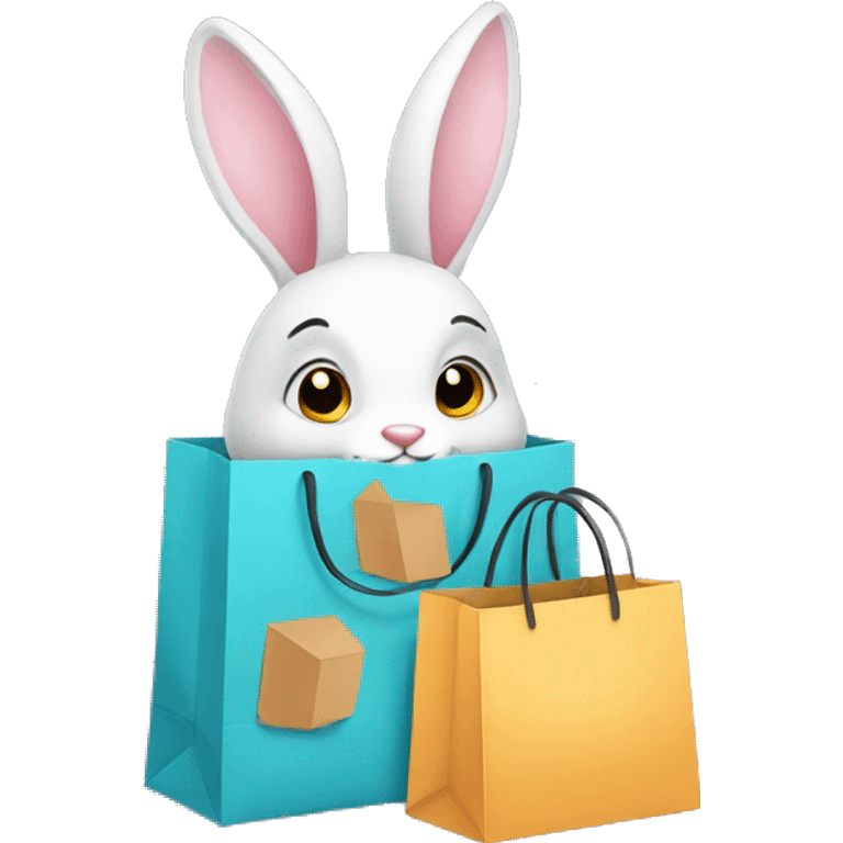 Bunny with shopping bag  emoji