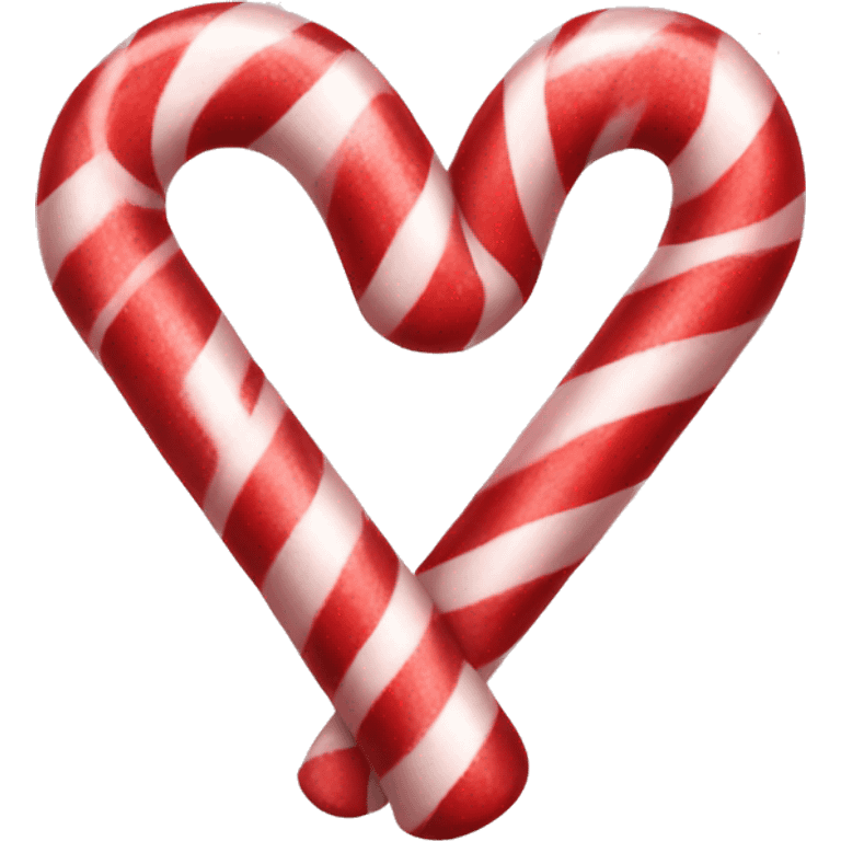 Candy cane heart shaped emoji