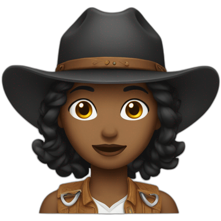 cowgirl straight black hair emoji