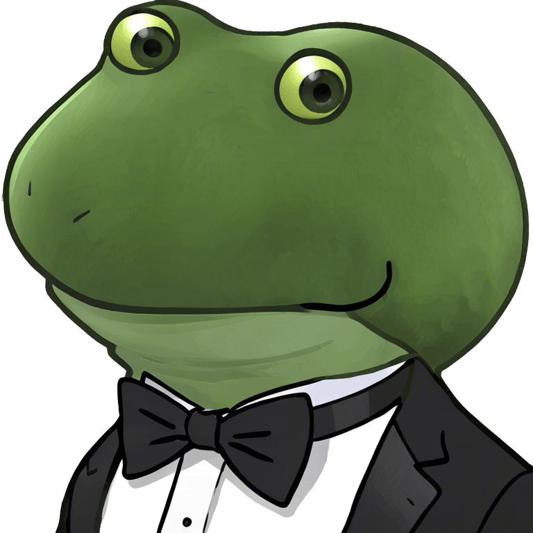 bufo wearing a black tuxedo  emoji