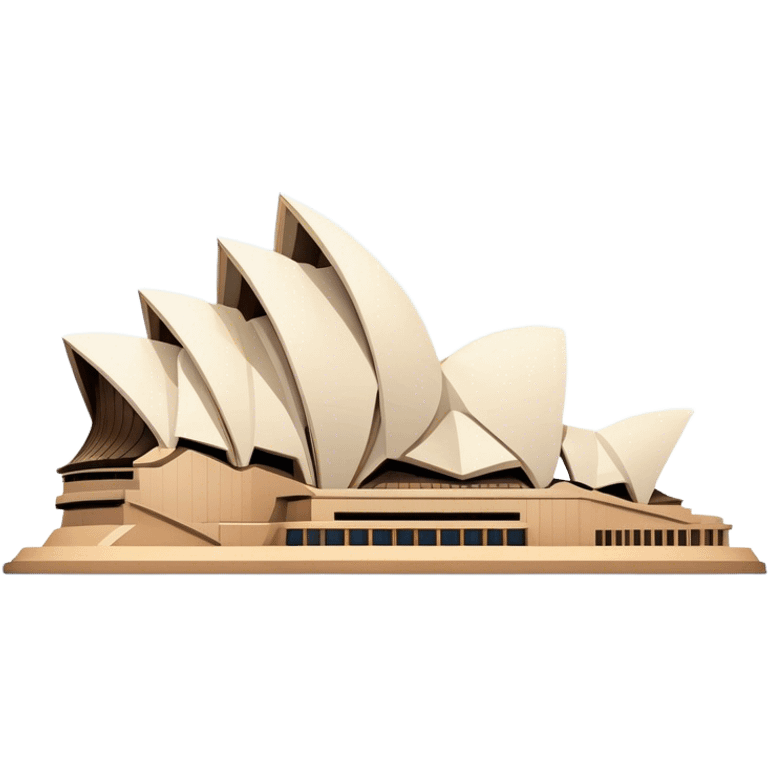 Cinematic Realistic Sydney Opera House Landmark Emoji, depicted with its iconic sail‚Äêlike design set against a clear blue sky, rendered with crisp architectural detail and dynamic lighting. emoji