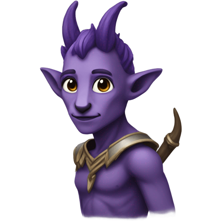 Voidelf with purple skin, long ear emoji