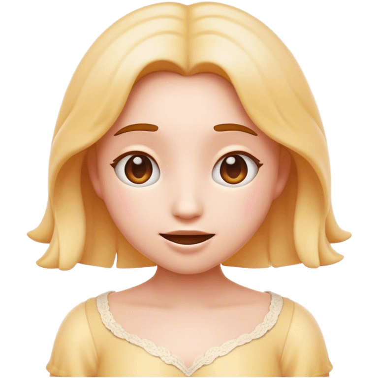 Cinematic Realistic Am√©lie Pop Culture Emoji, featuring a whimsical, charming portrayal inspired by the iconic French film rendered with delicate textures and nostalgic, soft lighting. emoji