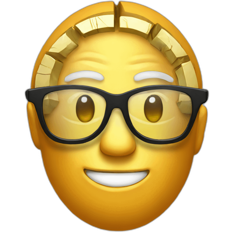 bitcoin with glasses emoji