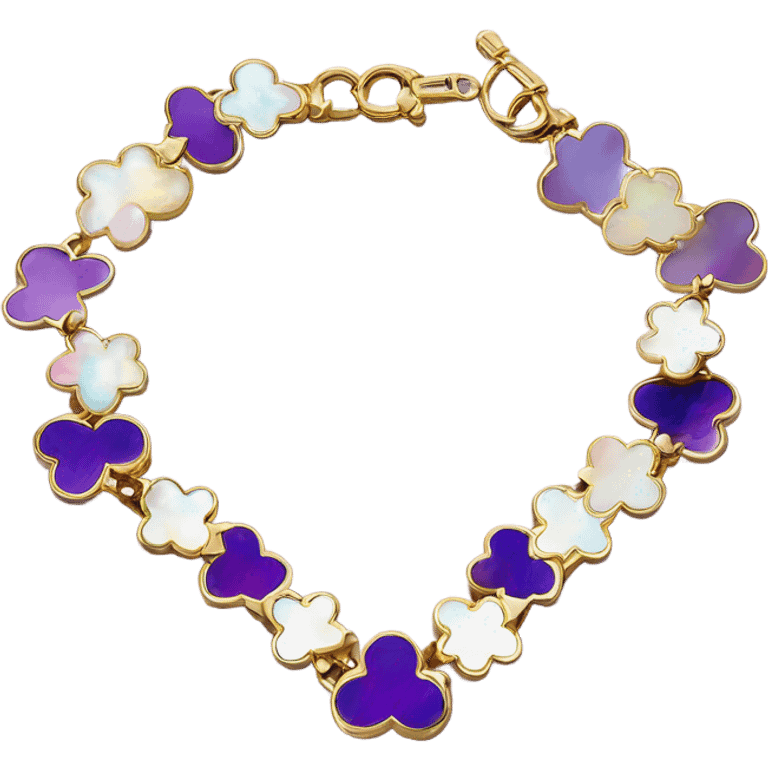 Van Cleef Vintage Alhambra bracelet in Mother of pearl purple emoji