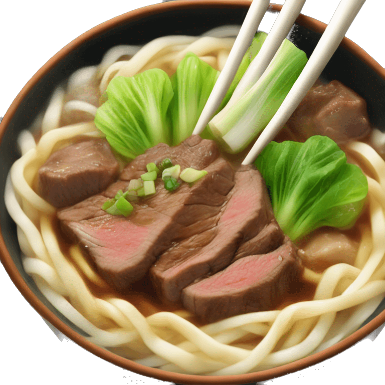 beef noodles with bok choy emoji