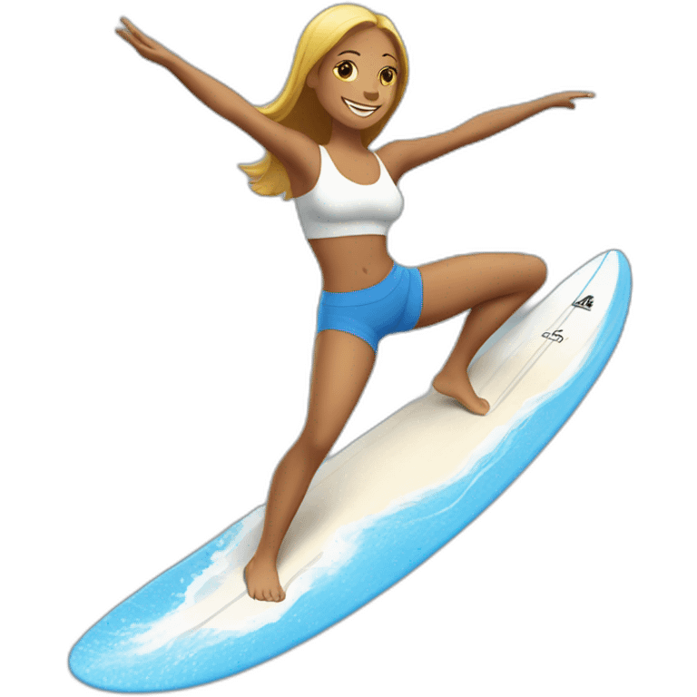 Yoga girl surfing emoji