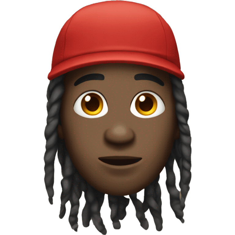 Black person with dreadlocks, with a red cap emoji