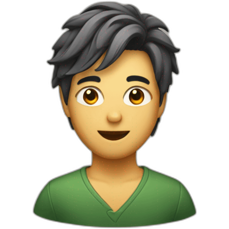 Ans avec un visage et une coupe de cheveux en tiper emoji