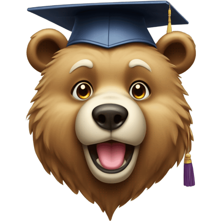 Bear face with graduation cap emoji