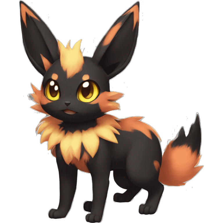 Eevee-Litten-Torracat-Umbreon-fusion-hybrid full body emoji