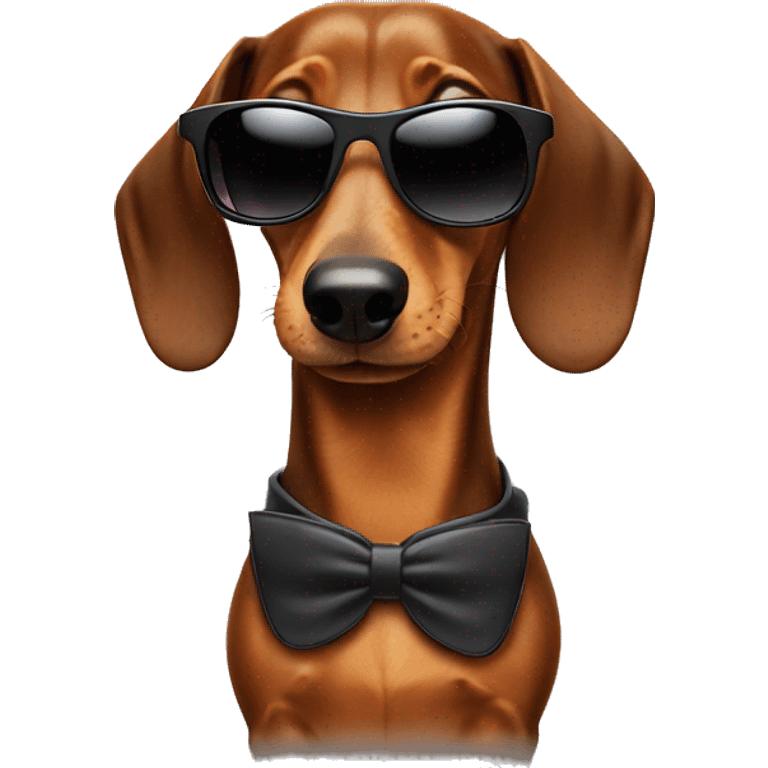 dachshund with sunglasses emoji