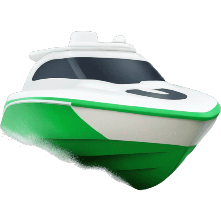 green and white speed boat emoji