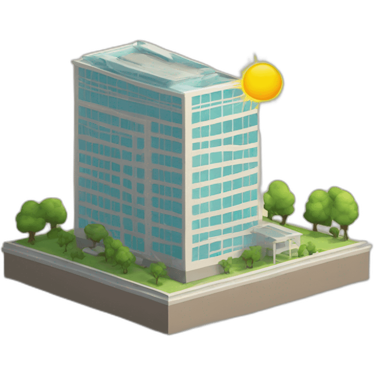 Edificio que genera energia con el sol emoji