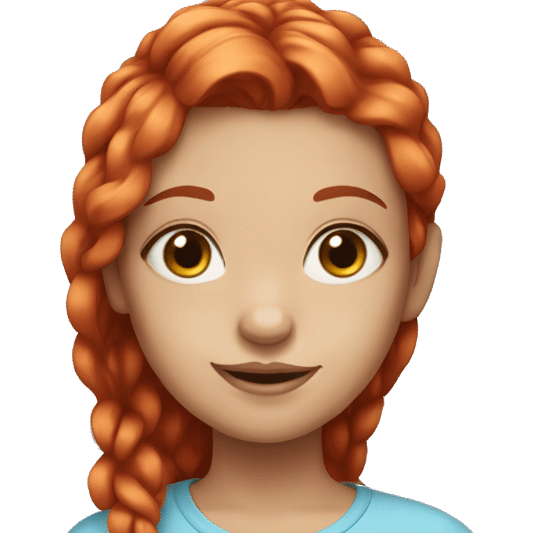 girl with red hair, blue eyes, red nails emoji