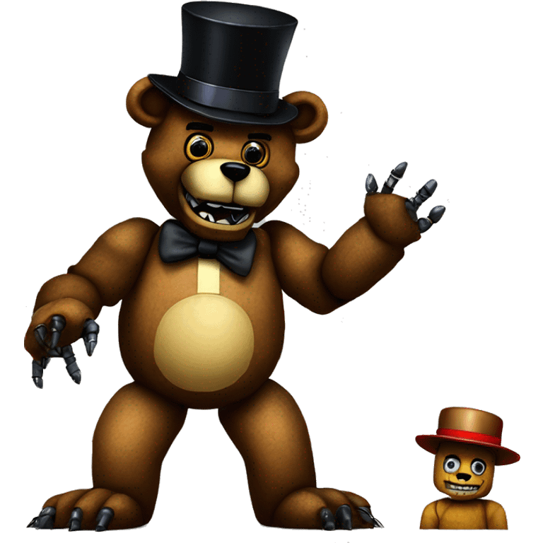 robotic bear with top hat fnaf freddy fazbear animatronic creepy emoji