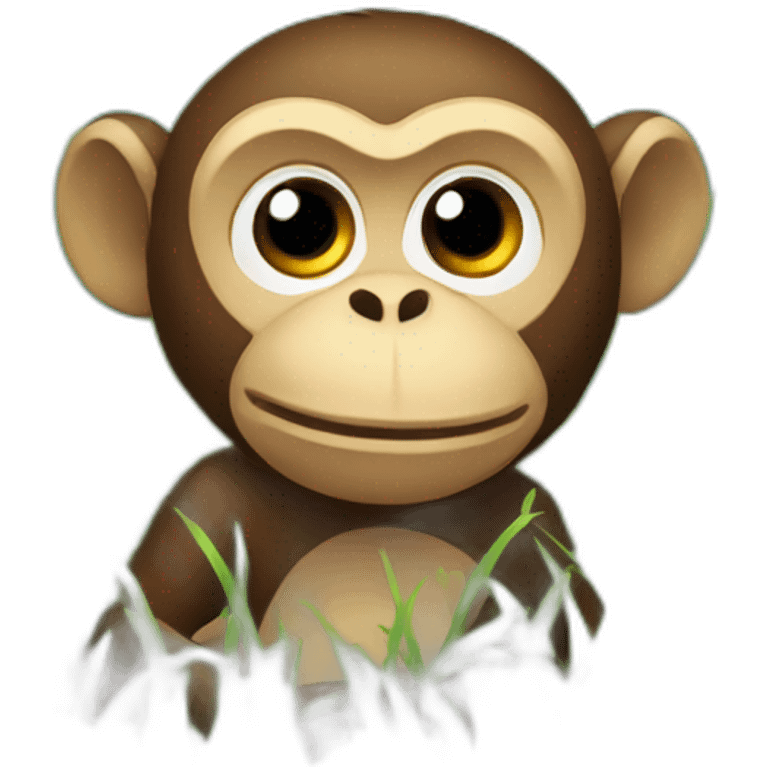 monkey eating grass emoji