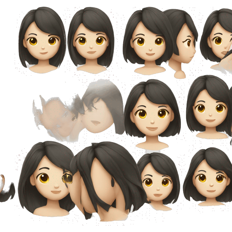 A Chinese girl with short, floppy hair emoji