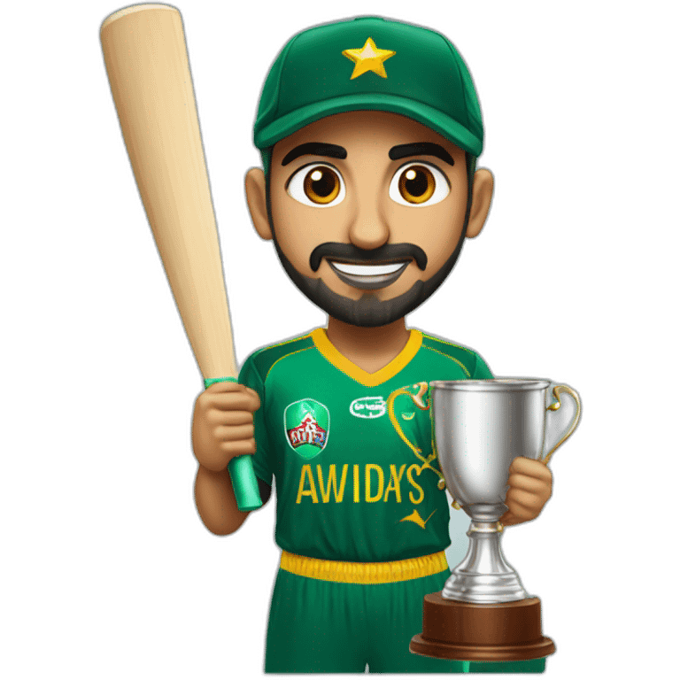 Babar Azam with trophy emoji