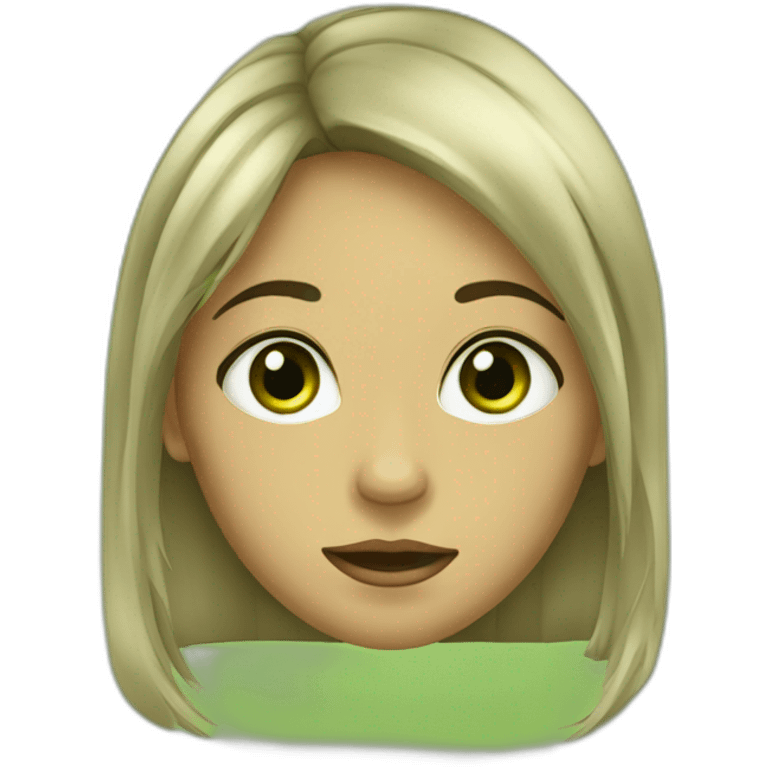 Fille métisse yeux vert emoji