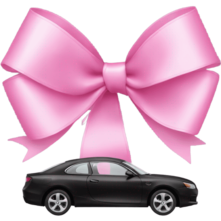 New black car with pink ribbon emoji