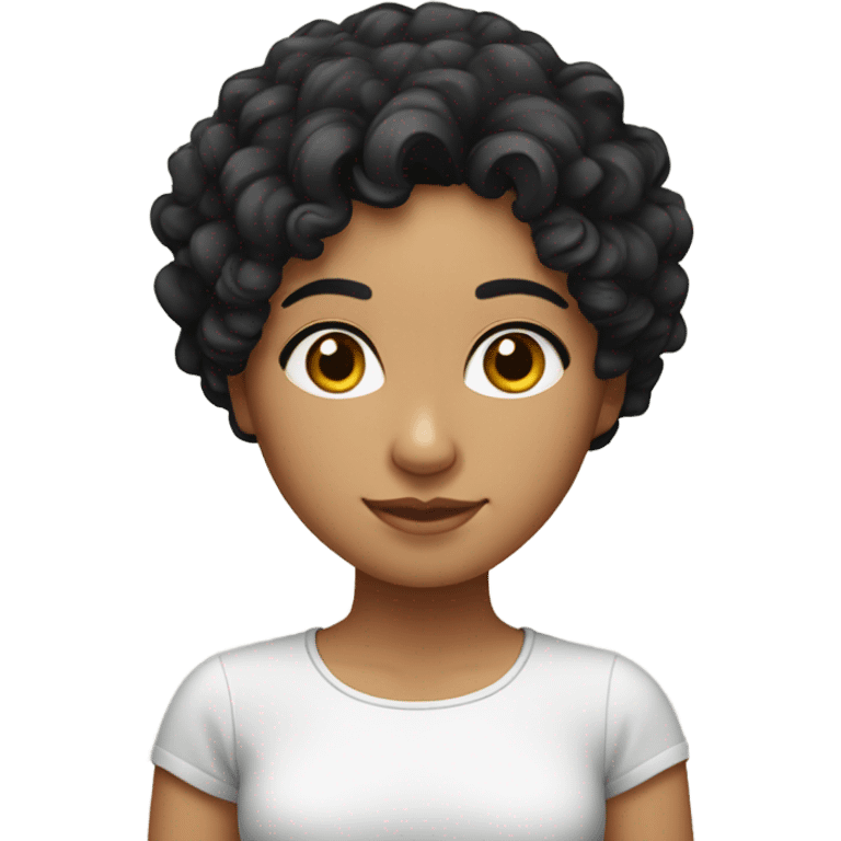 Curly hair Mexican short black hair girl emoji