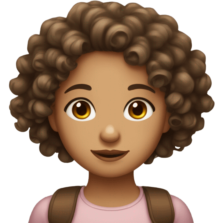 curly haired girl with olive skin and big brown eyes emoji