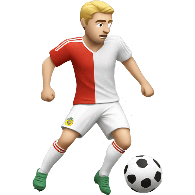 White European football player shooting the ball emoji