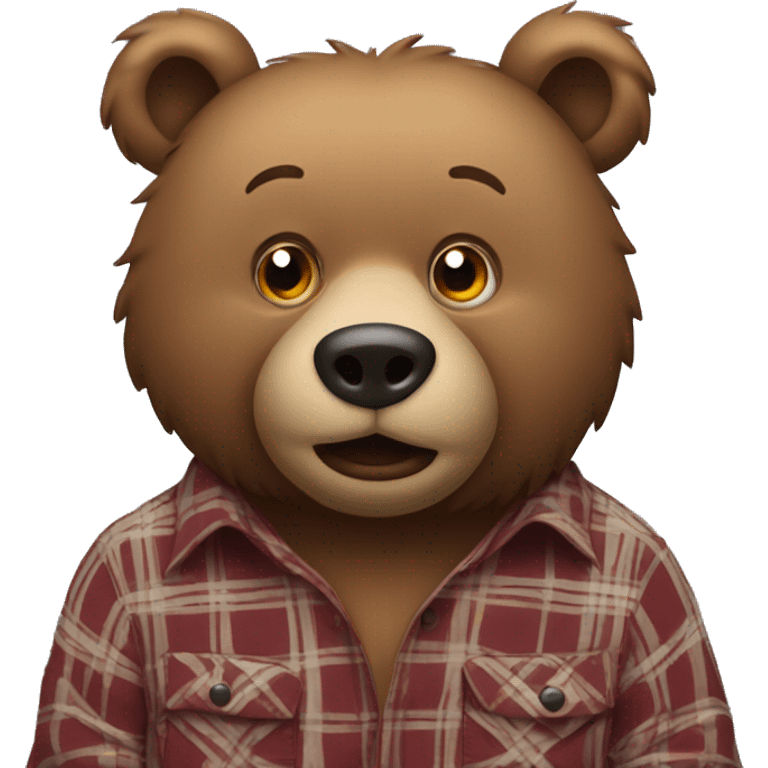 Big bear in a flannel shirt  emoji