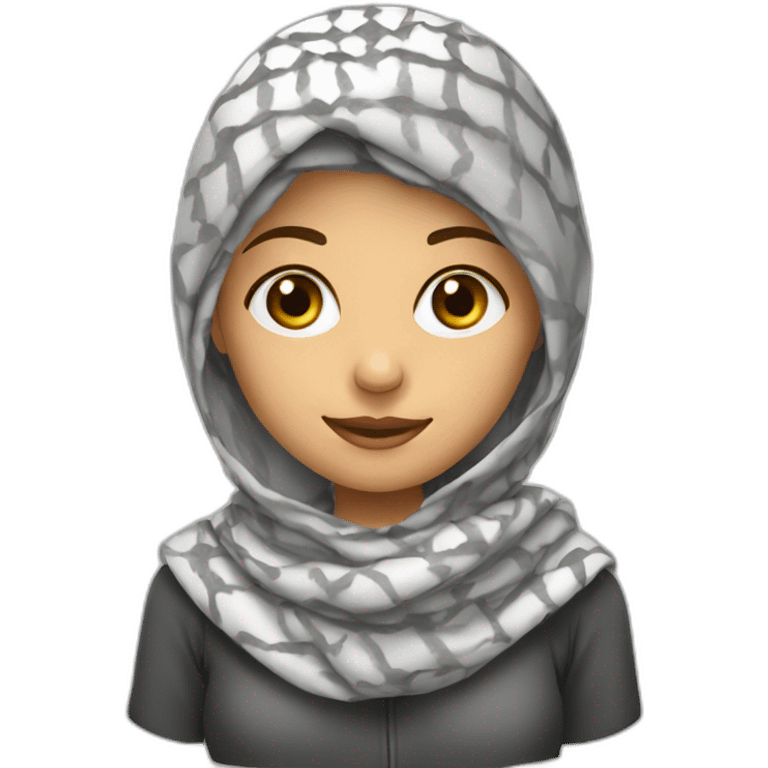 Girl wearing Keffiyeh emoji