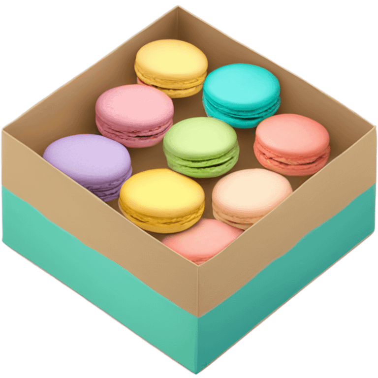 Box of pastel colored macarons emoji