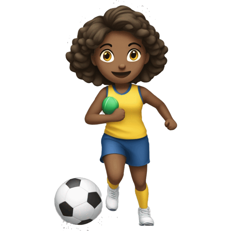 menina jogando bola emoji