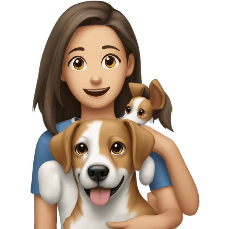 Dog and girl emoji