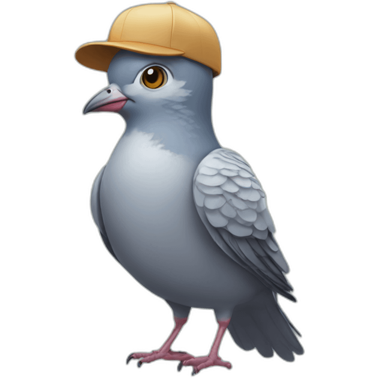 bird with a pigeon hat emoji