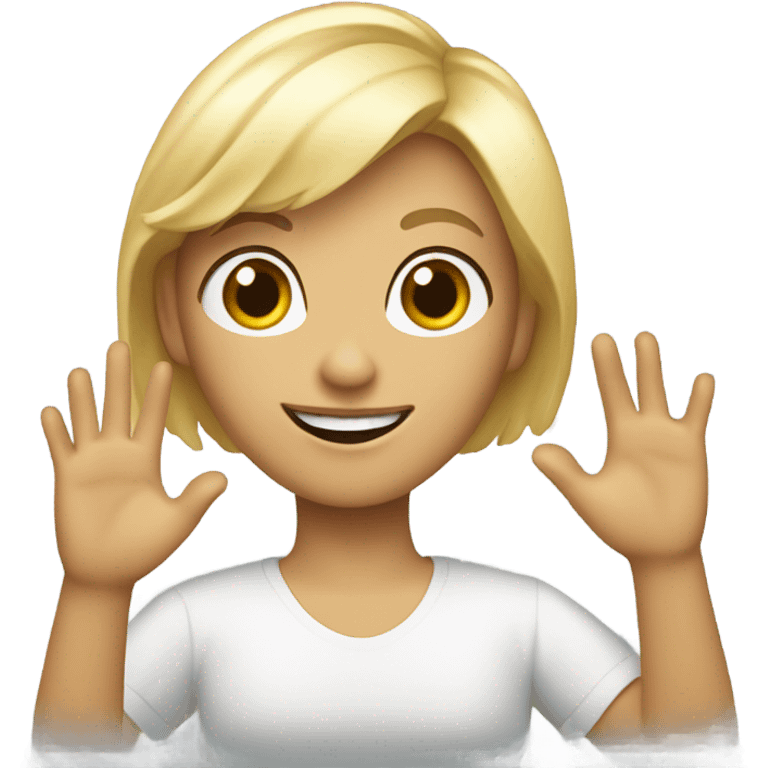 Blonde waving emoji