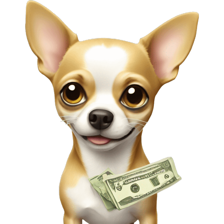 Chihuahua with money emoji