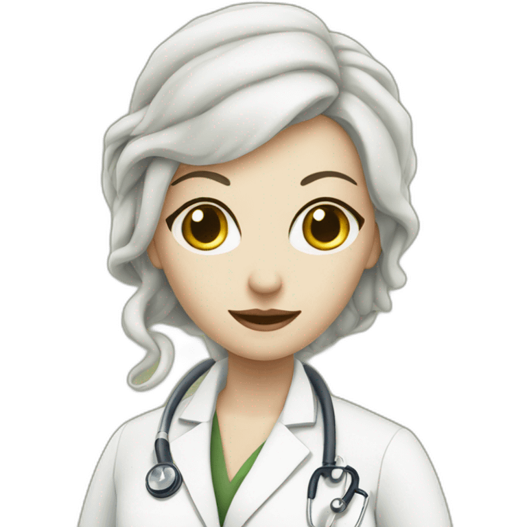 She white face doctor is in the form of a snake emoji