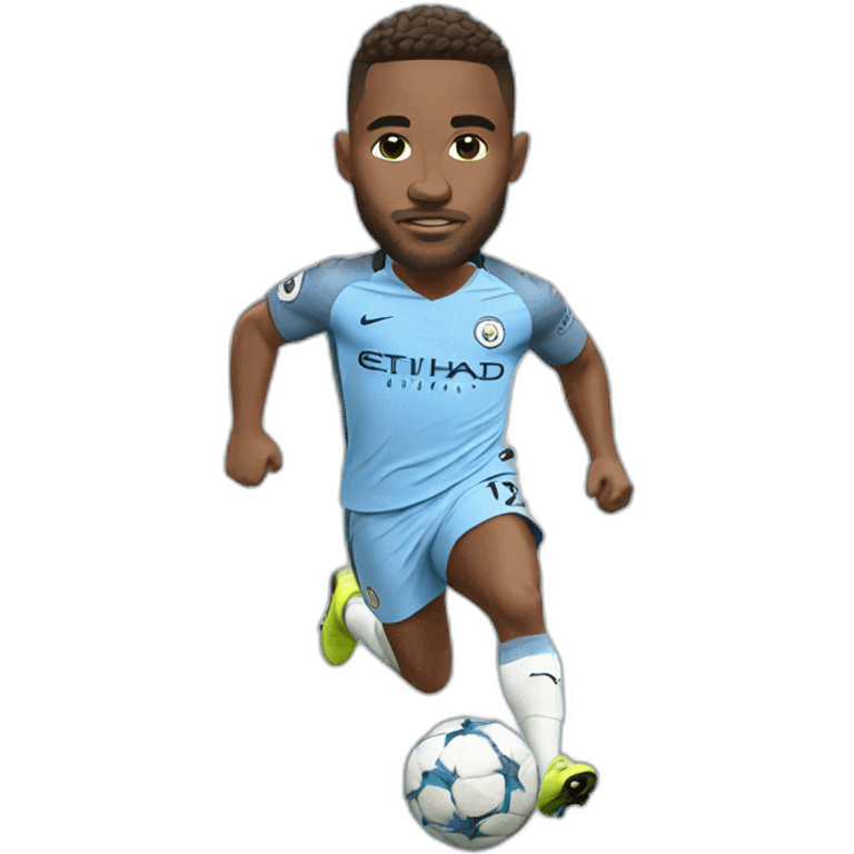 manchester city player running big head emoji