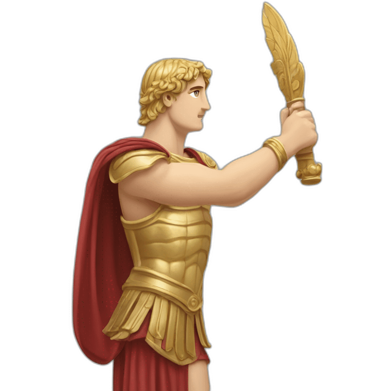 alexander the great arms stretched out holding something emoji